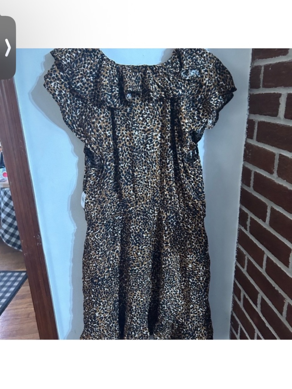 NWT Old Navy Size XL Leopard Print Ruffled V-Neck Dress - Black & Tan - Picture 5 of 5